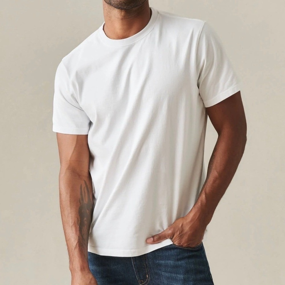 American Giant Mens White Golden State Midweight Tee T-Classic M Medium NWOT